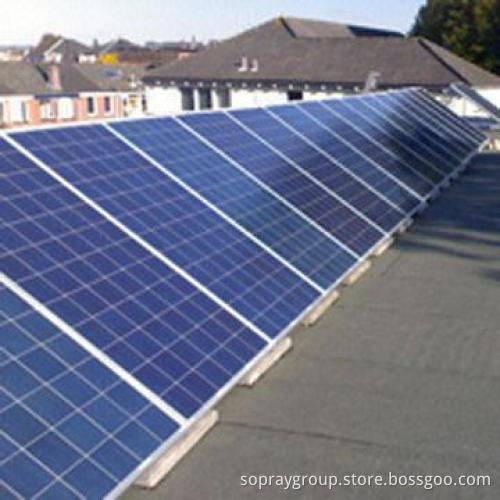 Solar off-grid system and flat roof mounting system